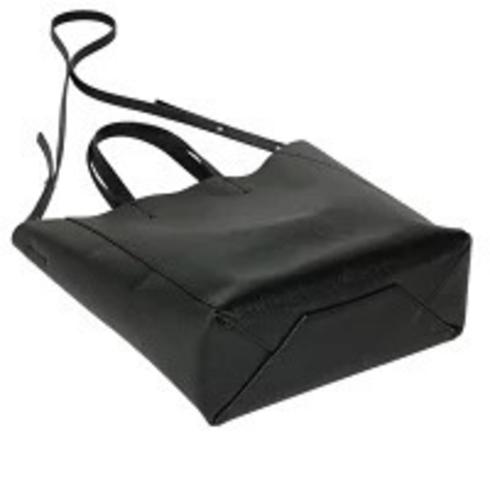 Celine Cabas Black Tote Shoulder Vertical Bag Leather 2way Black